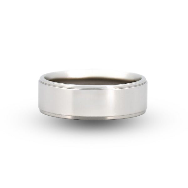 14W Stepped Edge Flat Wedding Band
