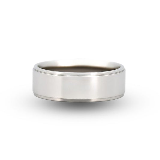 14W Stepped Edge Flat Wedding Band