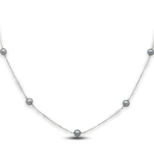14W Freshwater Pearl Tin Cup Diamond Cut Necklace