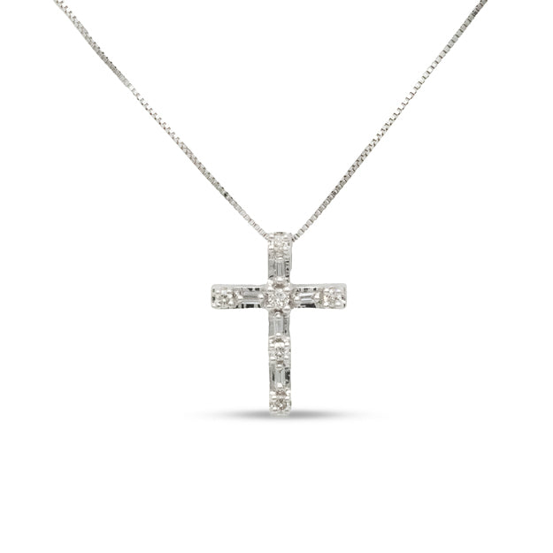 14W Diamond Cross Necklace