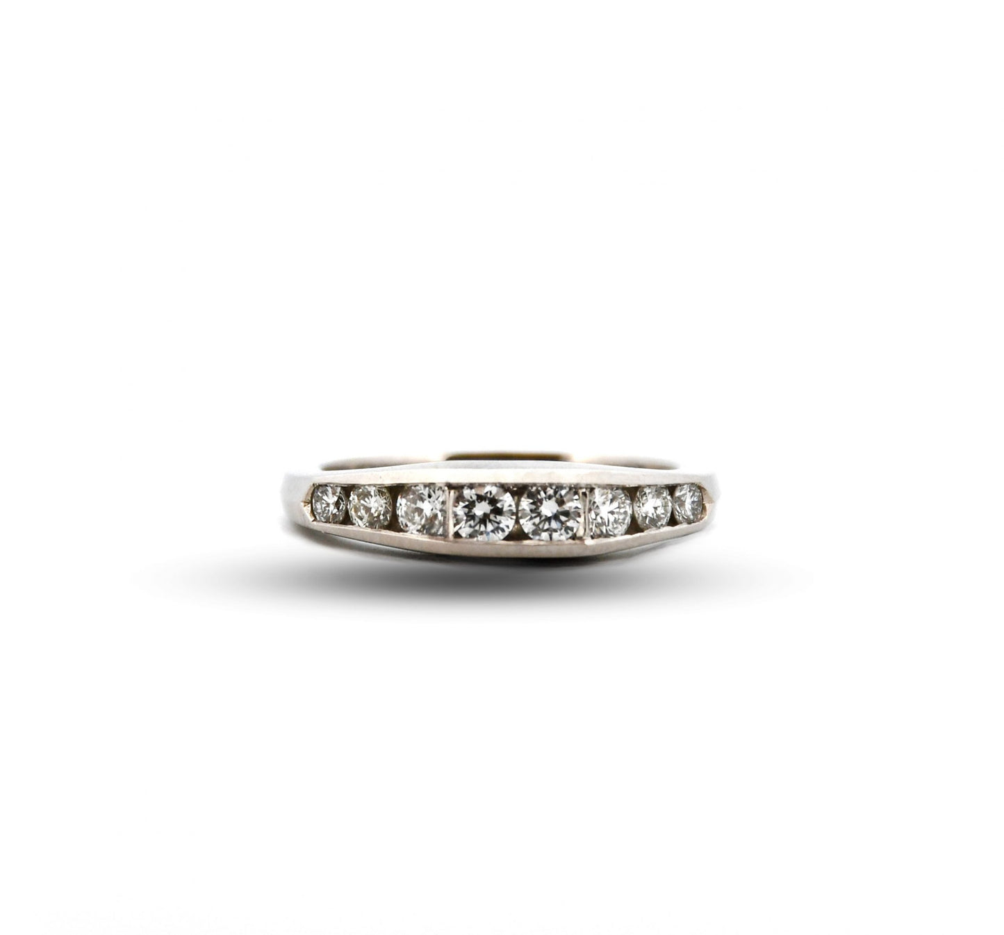 Platinum Angled Channel Set Band