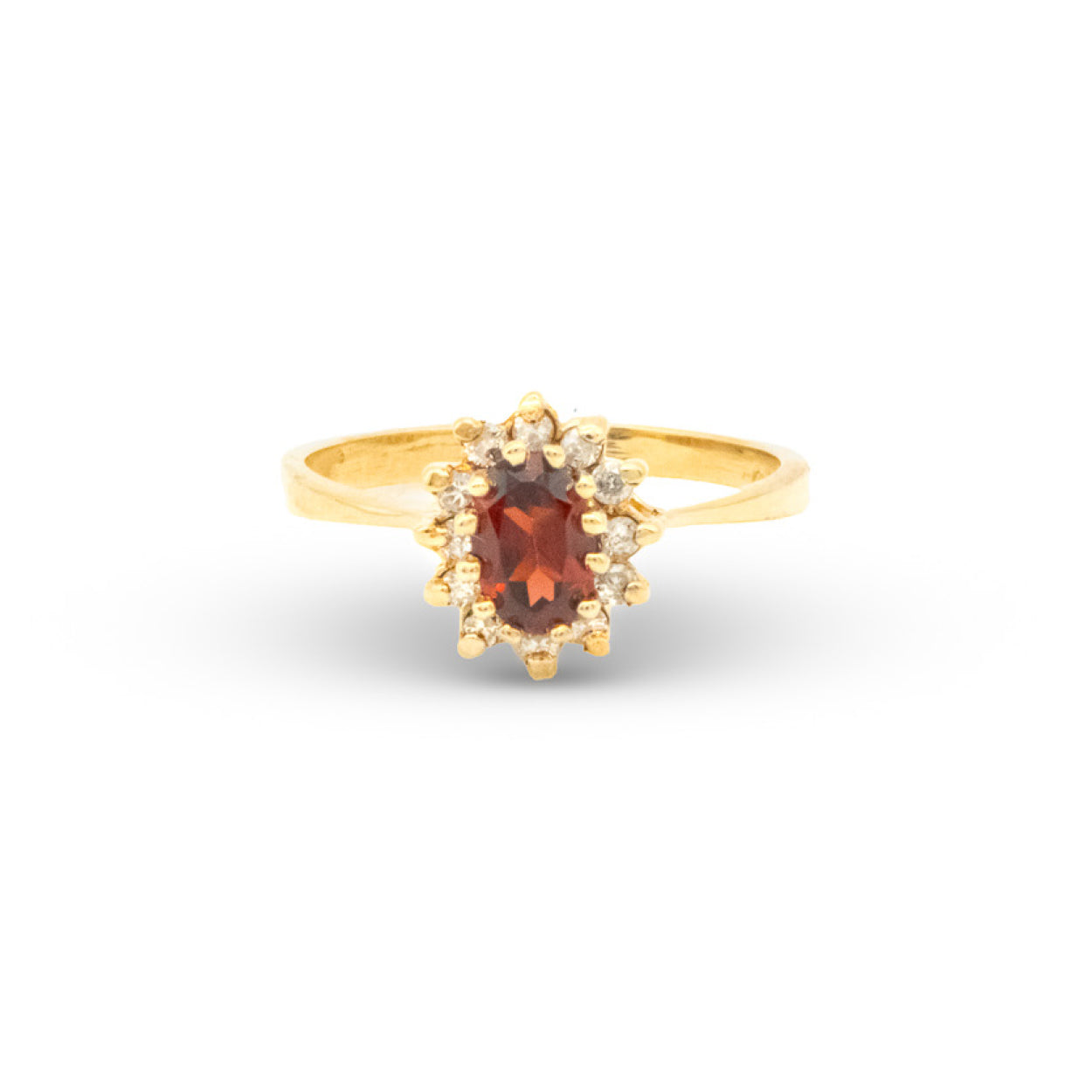 10Y Mozambique Garnet & Diamond Ring