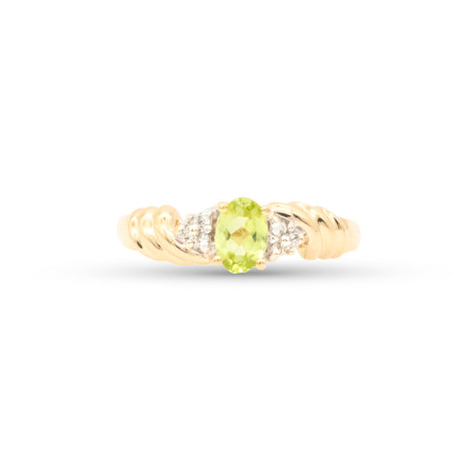 14Y Peridot Ring & Diamond Ring