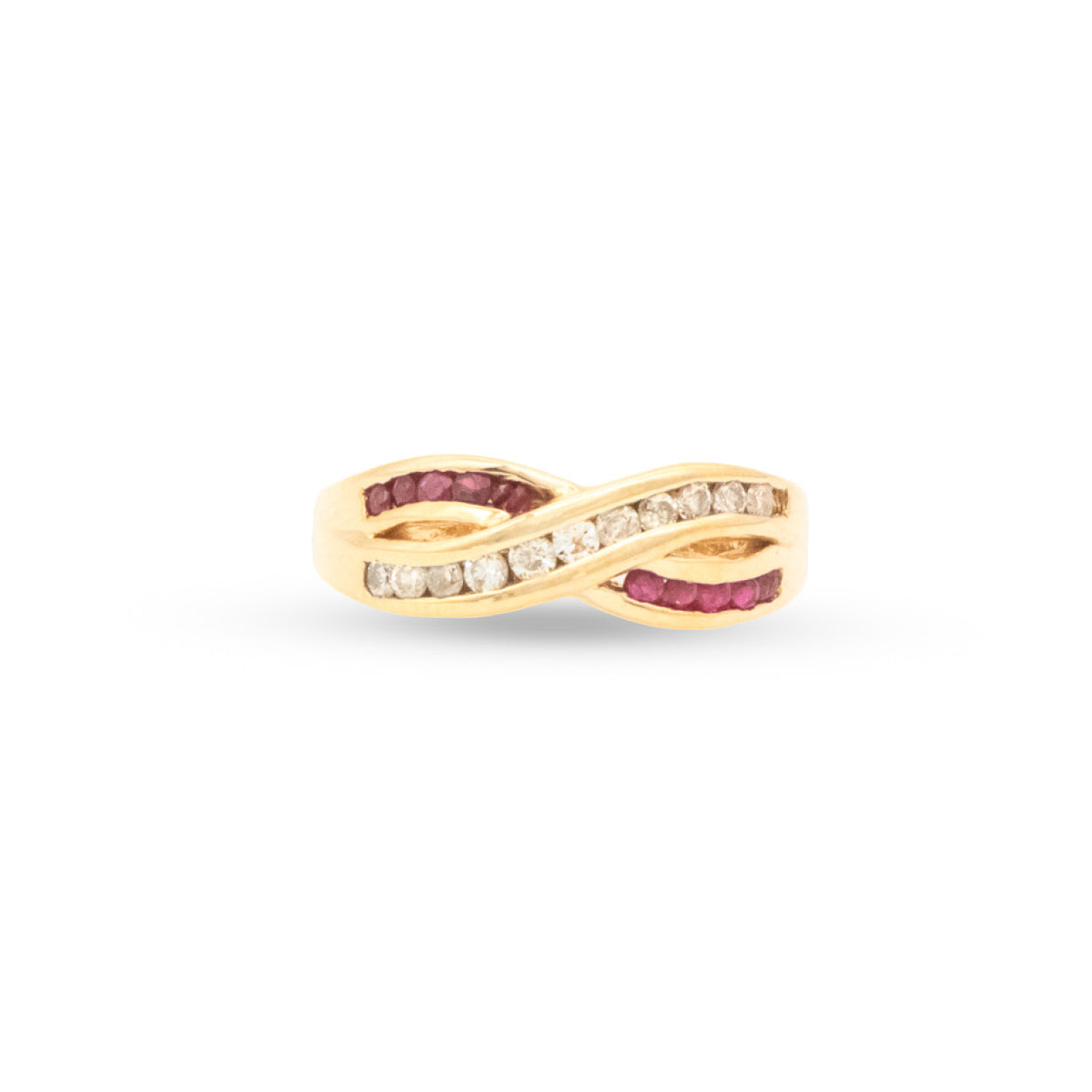 14Y Ruby & Diamond Crossover Band