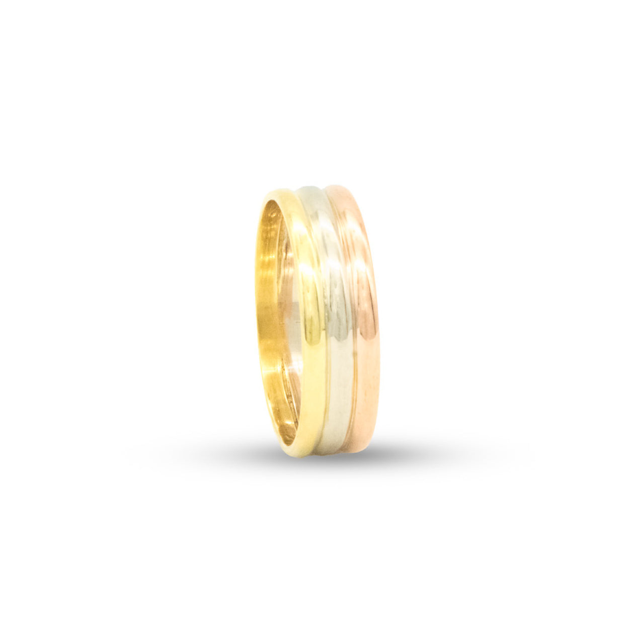 18K Yellow, White & Rose Band