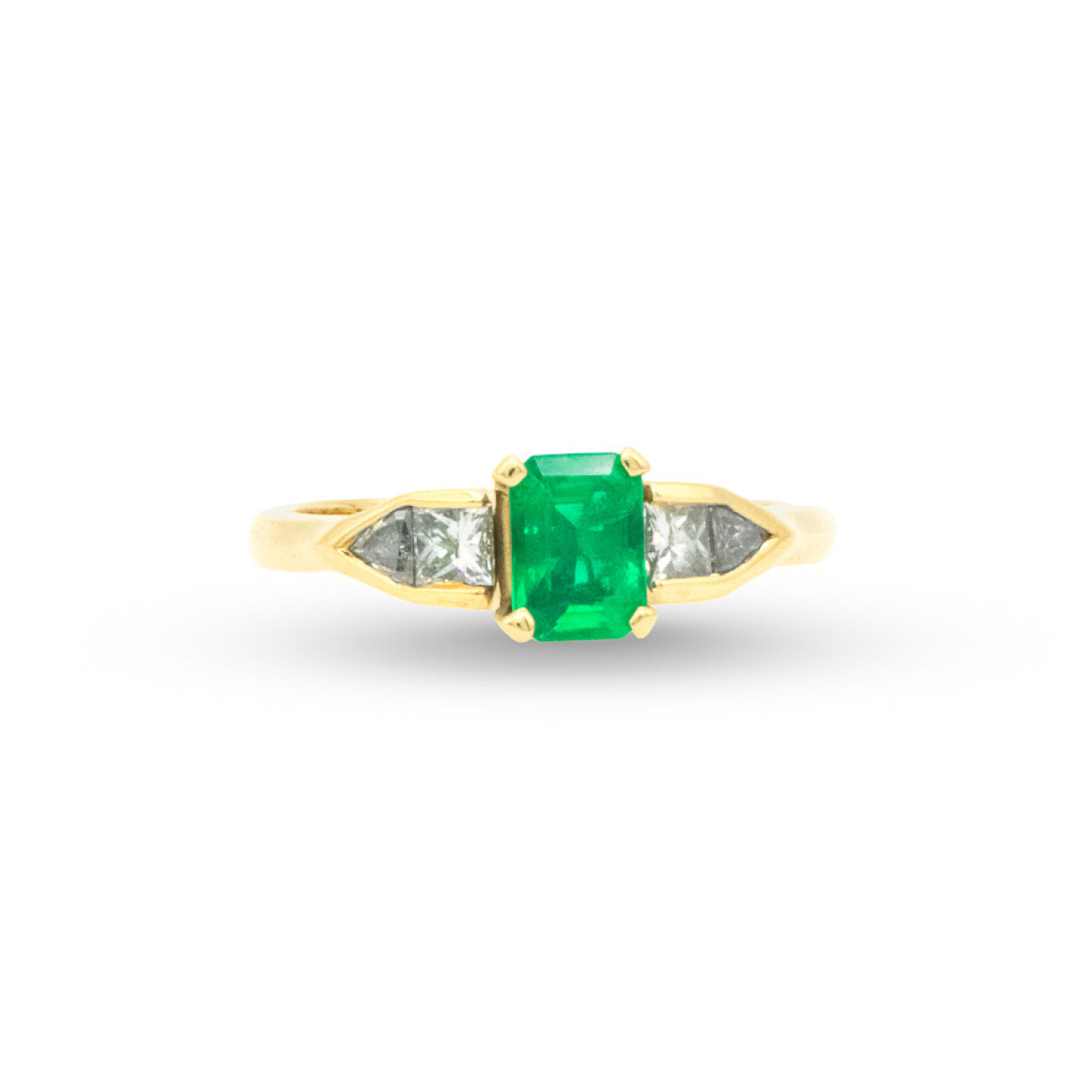 18Y Emerald & Diamond Ring