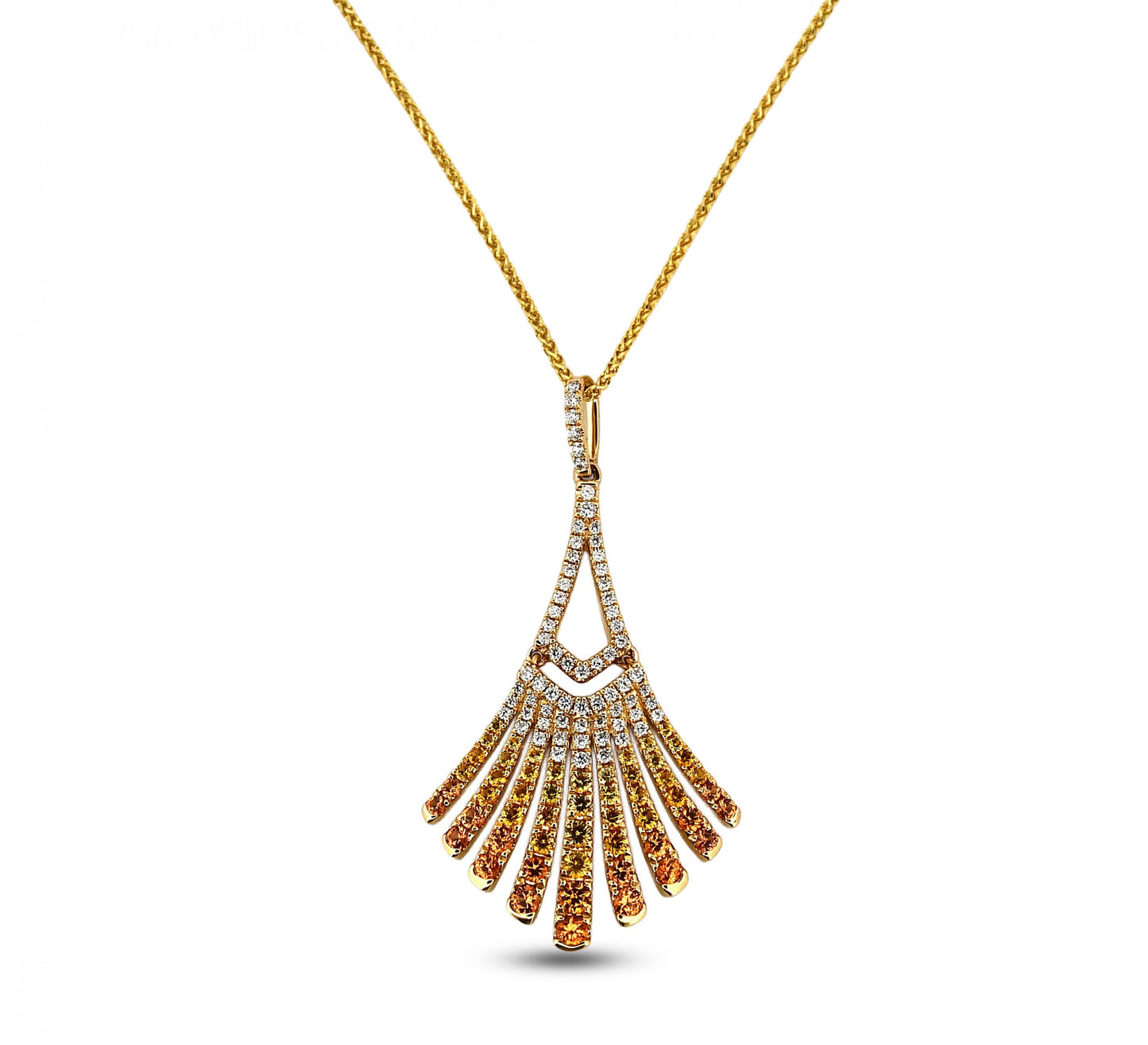 14Y Yellow Sapphire & Diamond Necklace