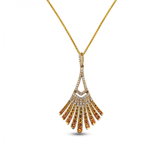14Y Yellow Sapphire & Diamond Necklace