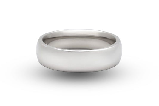 Stainless Steel Domed Men's Wedding Band